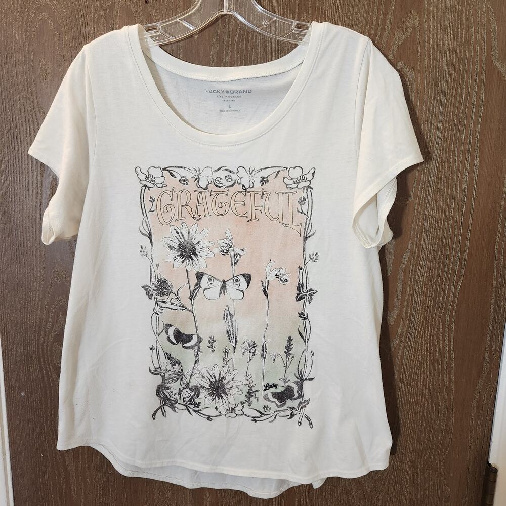 Lucky Brand Grateful Butterfly Graphic Tee